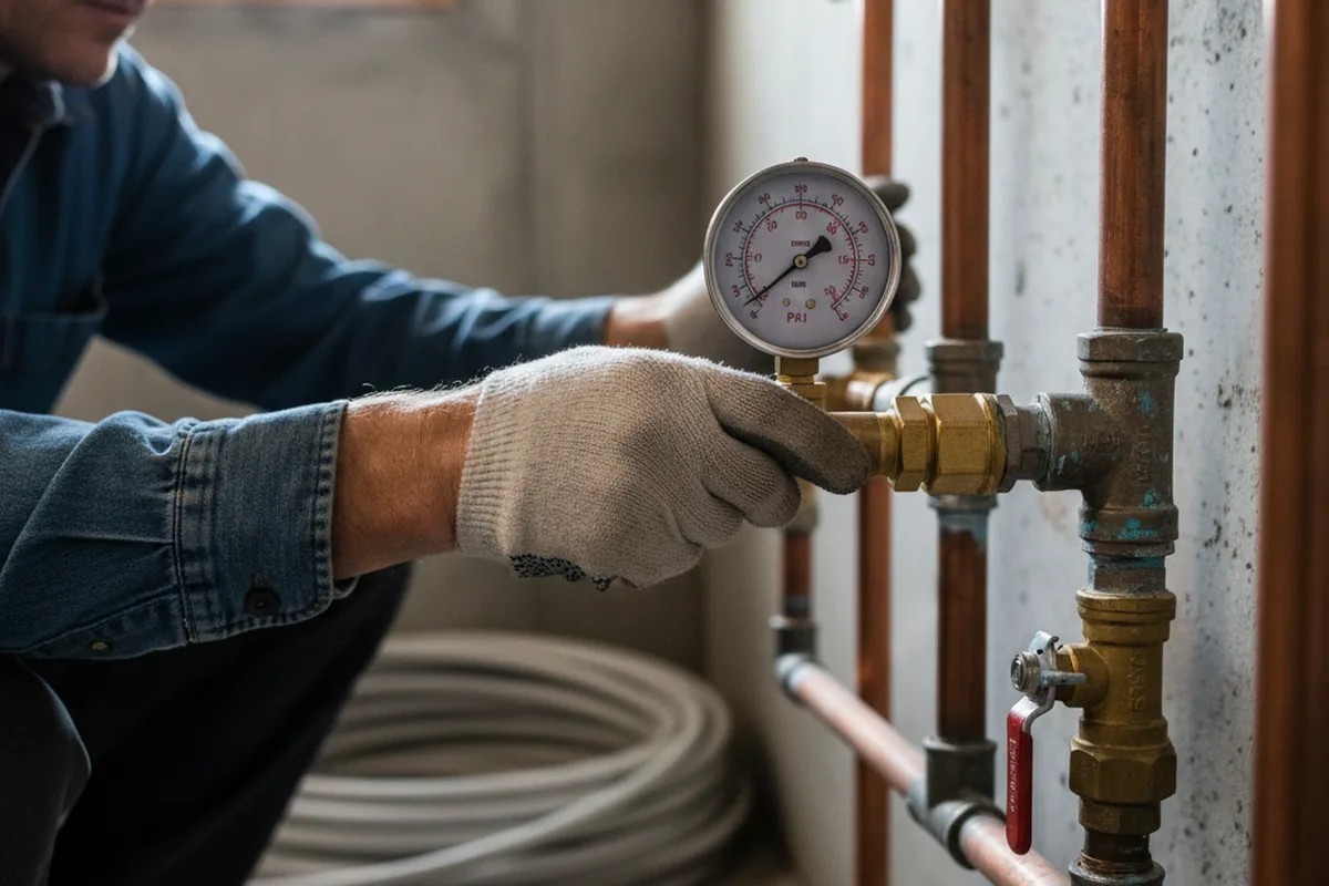 Pressure testing a repaired line during Water Line Repair in Bothell